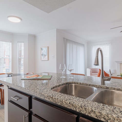 large kitchen open to the living room
